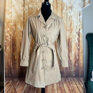 Santory Women’s Belted Trench Raincoat Tan Jacket Size Medium
